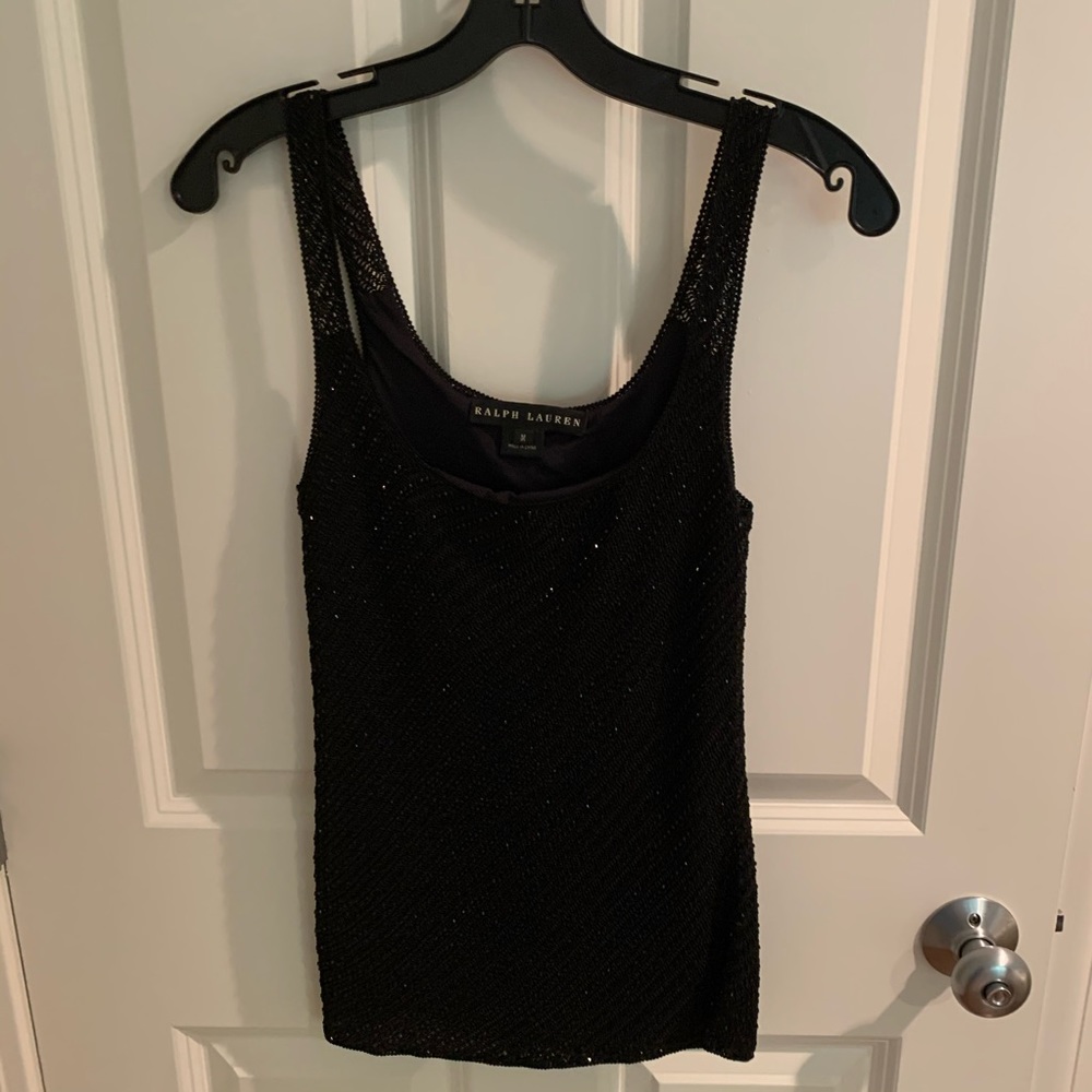 Ralph Lauren Black Beaded Tank- Size M